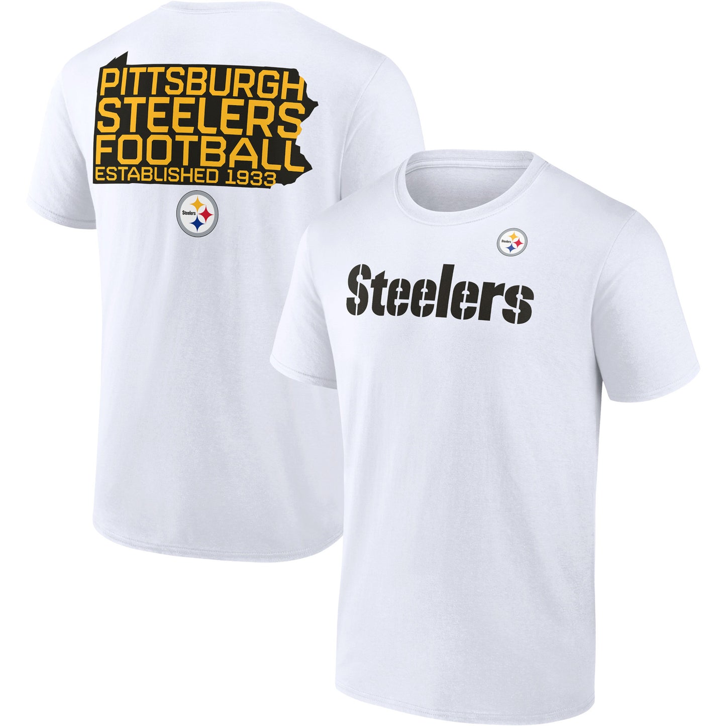 Men's Fanatics White Pittsburgh Steelers Hot Shot State T-Shirt