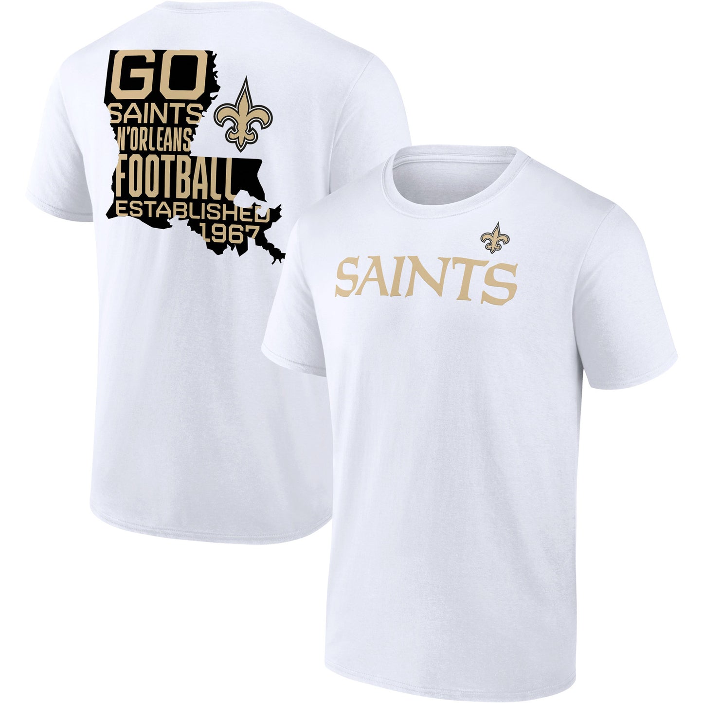 Men's Fanatics White New Orleans Saints Hot Shot State T-Shirt