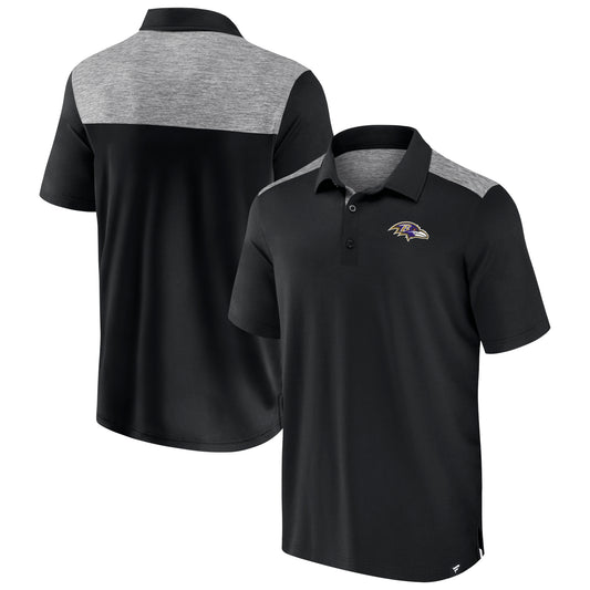 Men's Fanatics Black Baltimore Ravens Long Shot Polo