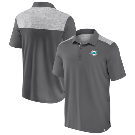 Men's Fanatics Gray Miami Dolphins Long Shot Polo