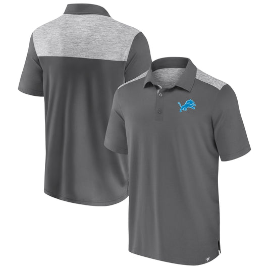 Men's Fanatics Gray Detroit Lions Long Shot Polo