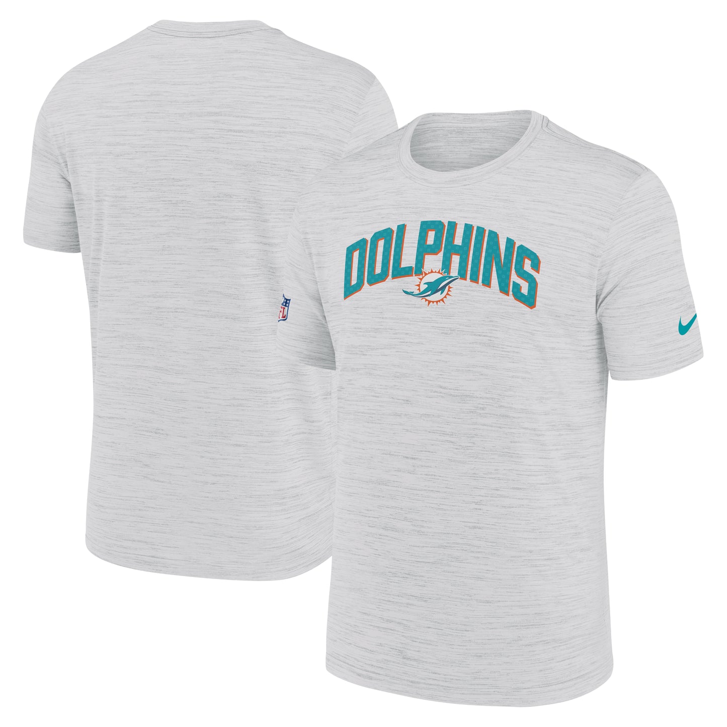 Men's Nike White Miami Dolphins Sideline Velocity Athletic Stack Performance T-Shirt