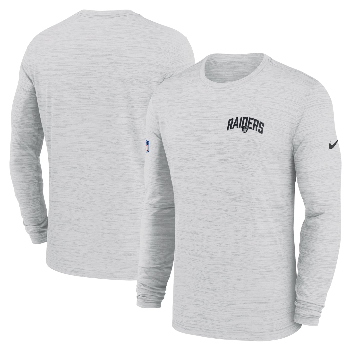 Men's Nike White Las Vegas Raiders Sideline Velocity Athletic Stack Performance Long Sleeve T-Shirt