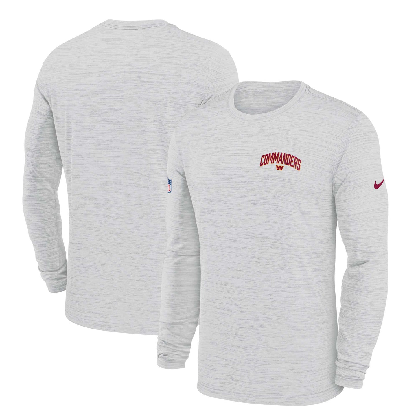 Men's Nike White Washington Commanders Sideline Velocity Athletic Stack Performance Long Sleeve T-Shirt