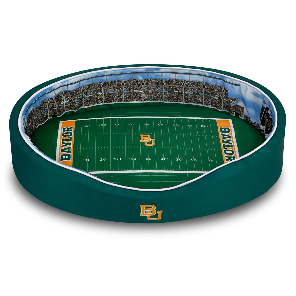 Green Baylor Bears 8'' x 25'' x 38'' Large Stadium Oval Dog Bed