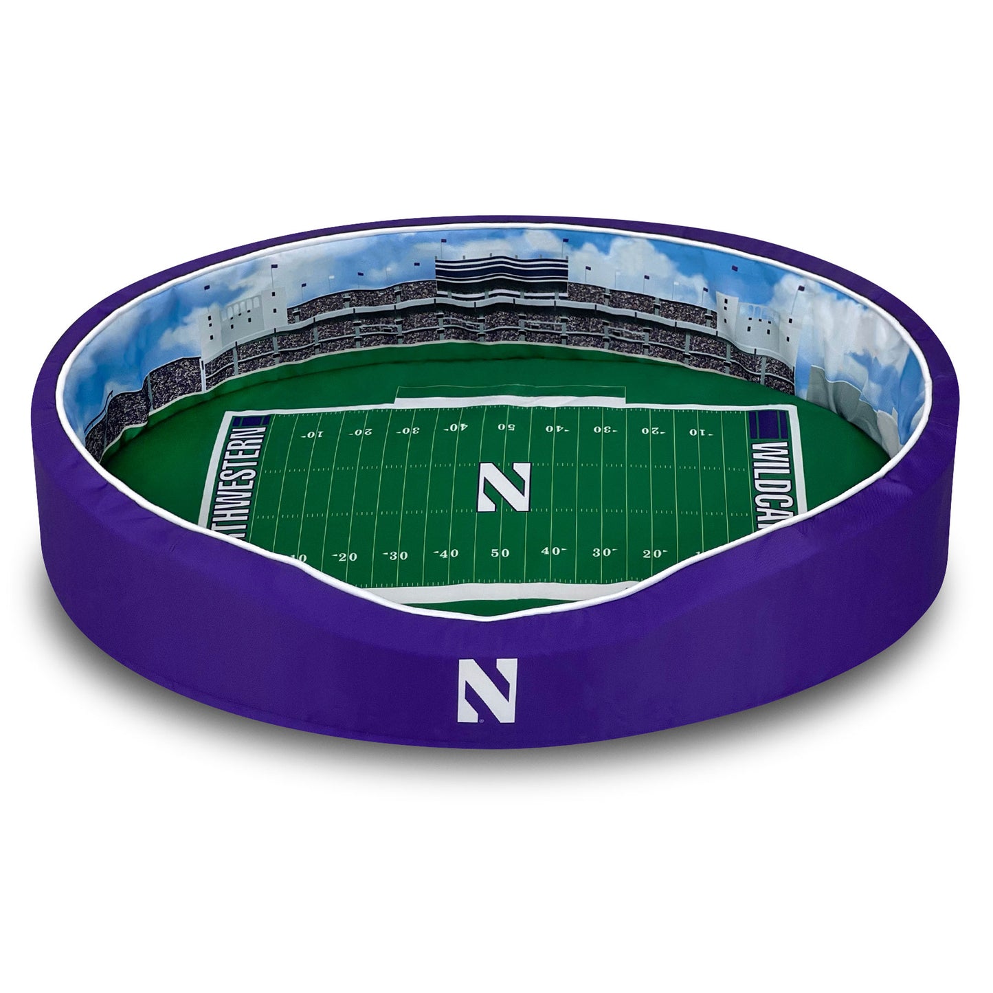 Purple Northwestern Wildcats 8'' x 25'' x 38'' Large Stadium Oval Dog Bed