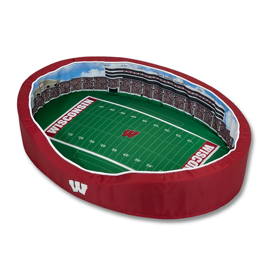 Red Wisconsin Badgers 7'' x 19'' x 23'' Small Stadium Oval Dog Bed