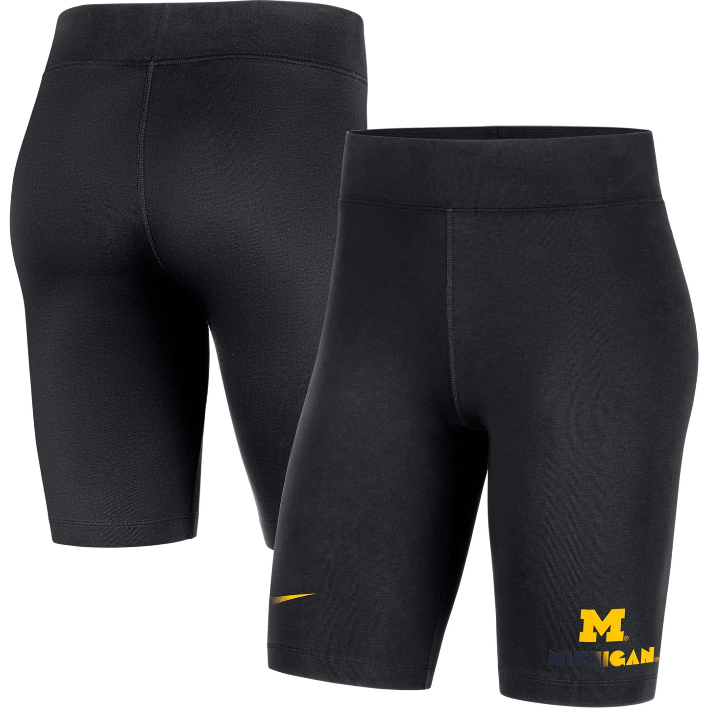 Women's Nike Black Michigan Wolverines Essential Tri-Blend Bike Shorts