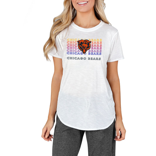 Women's Concepts Sport White Chicago Bears Gable Knit T-Shirt