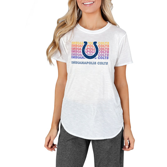 Women's Concepts Sport White Indianapolis Colts Gable Knit T-Shirt