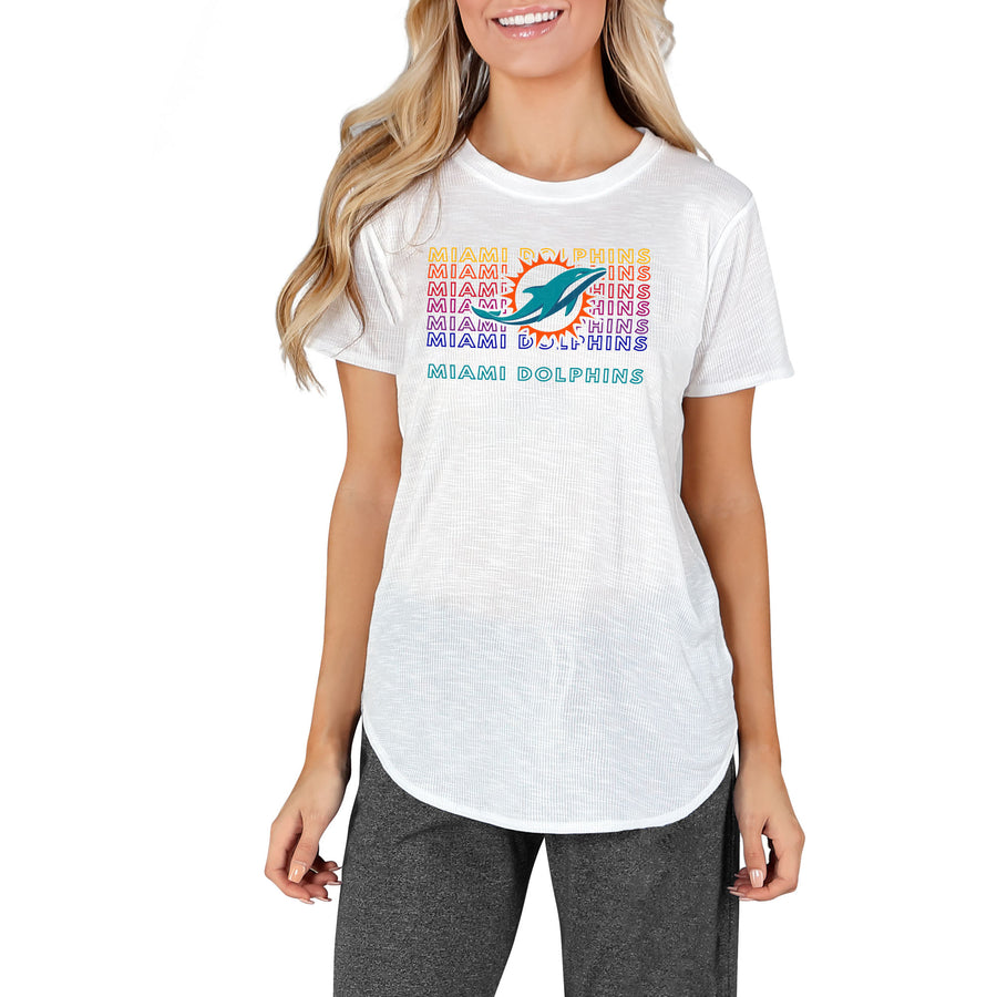 Women's Concepts Sport White Miami Dolphins Gable Knit T-Shirt