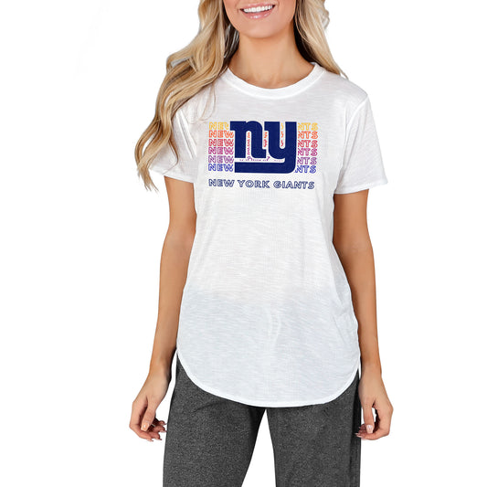 Women's Concepts Sport White New York Giants Gable Knit T-Shirt