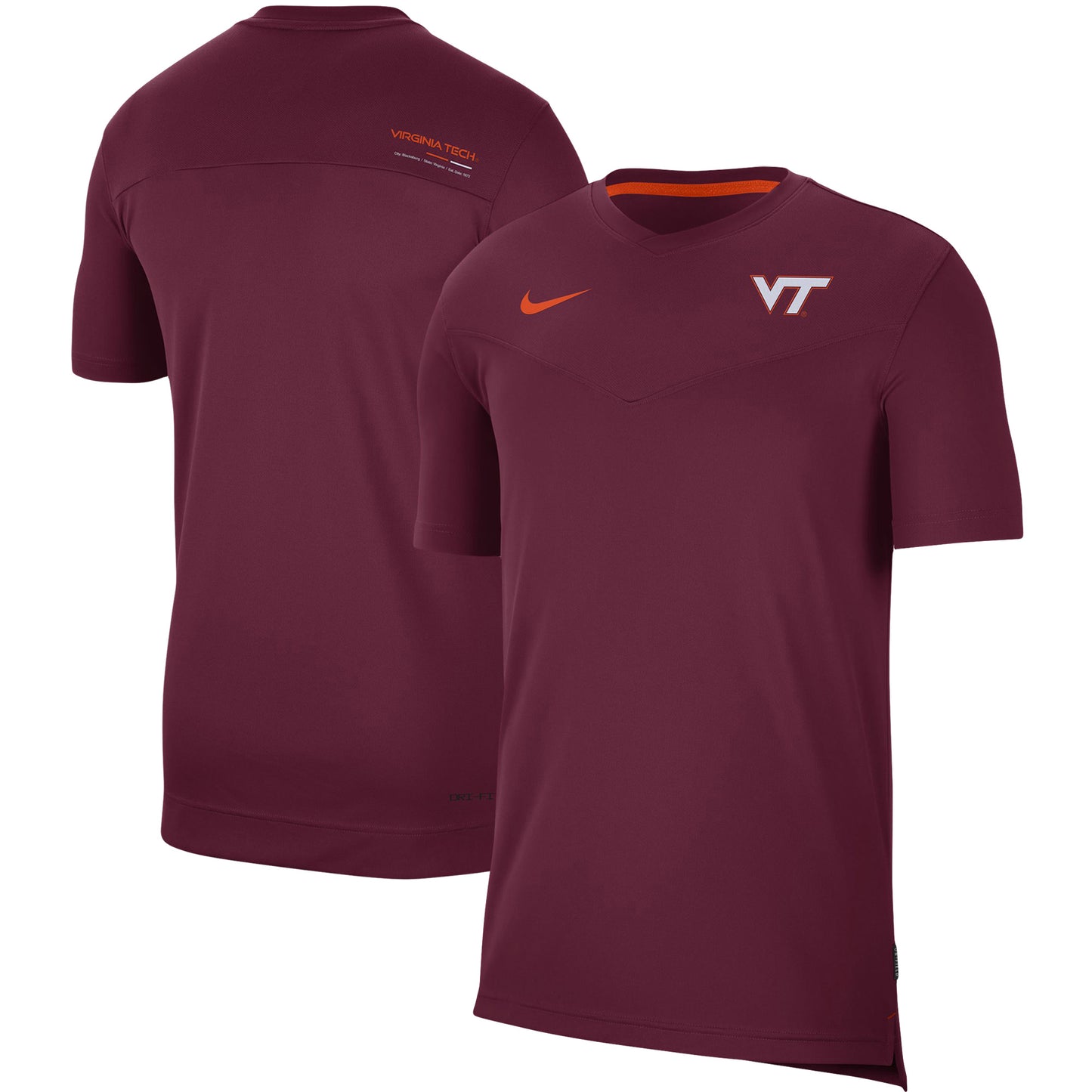 Men's Nike Maroon Virginia Tech Hokies 2022 Coaches UV Performance T-Shirt