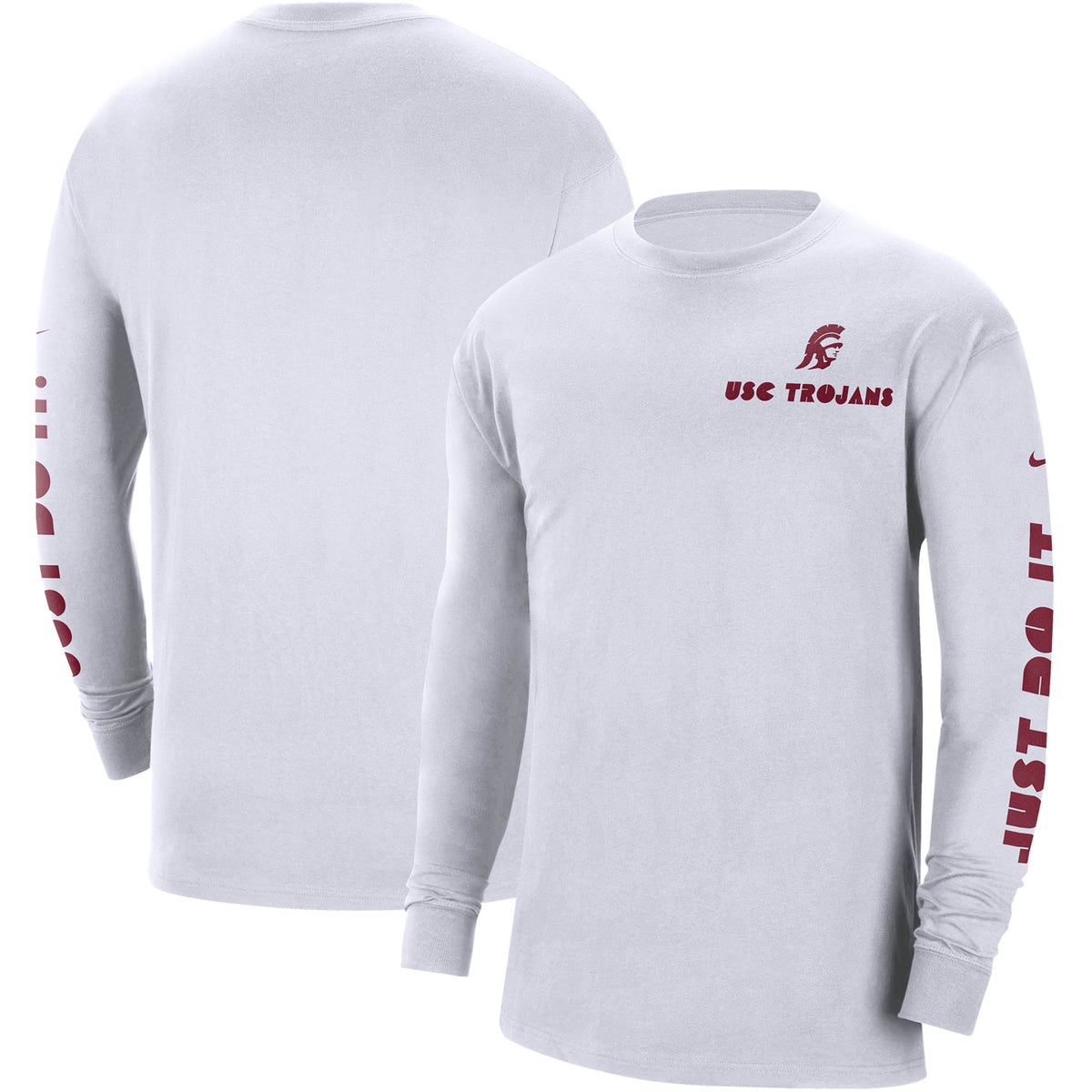 Men's Nike White USC Trojans Heritage Max 90 Long Sleeve T-Shirt