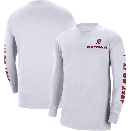 Men's Nike White USC Trojans Heritage Max 90 Long Sleeve T-Shirt