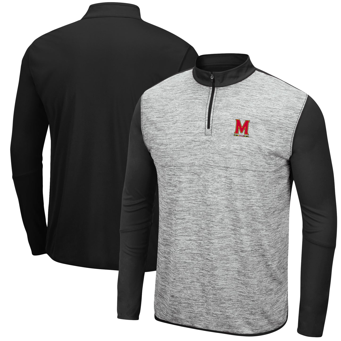 Men's Colosseum Heathered Gray/Black Maryland Terrapins Prospect Quarter-Zip Jacket