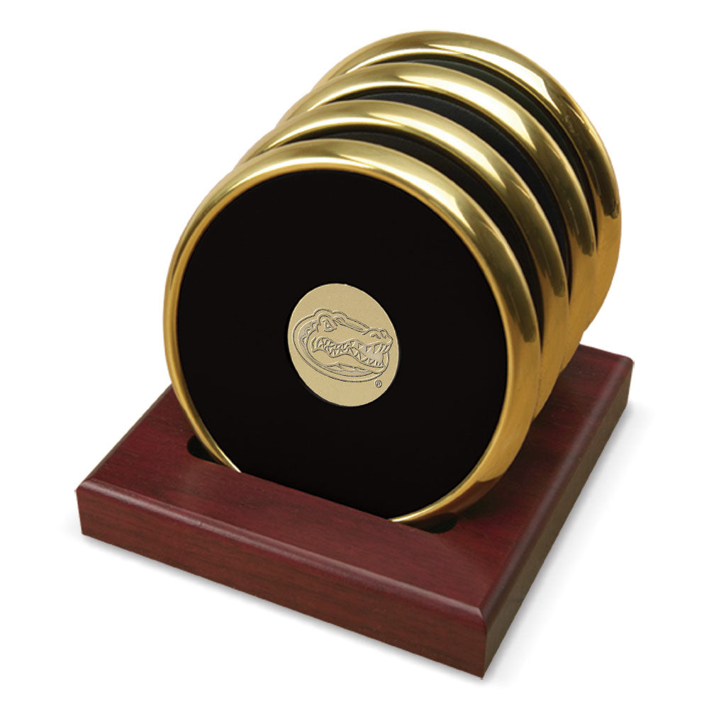 Gold Florida Gators Logo 4-Piece Coaster Set