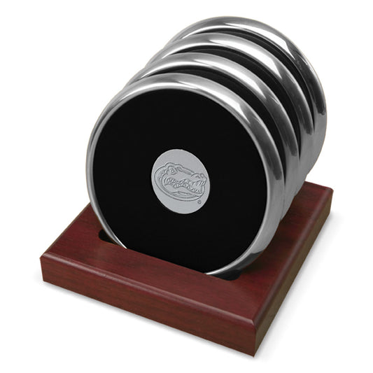 Silver Florida Gators Logo 4-Piece Coaster Set