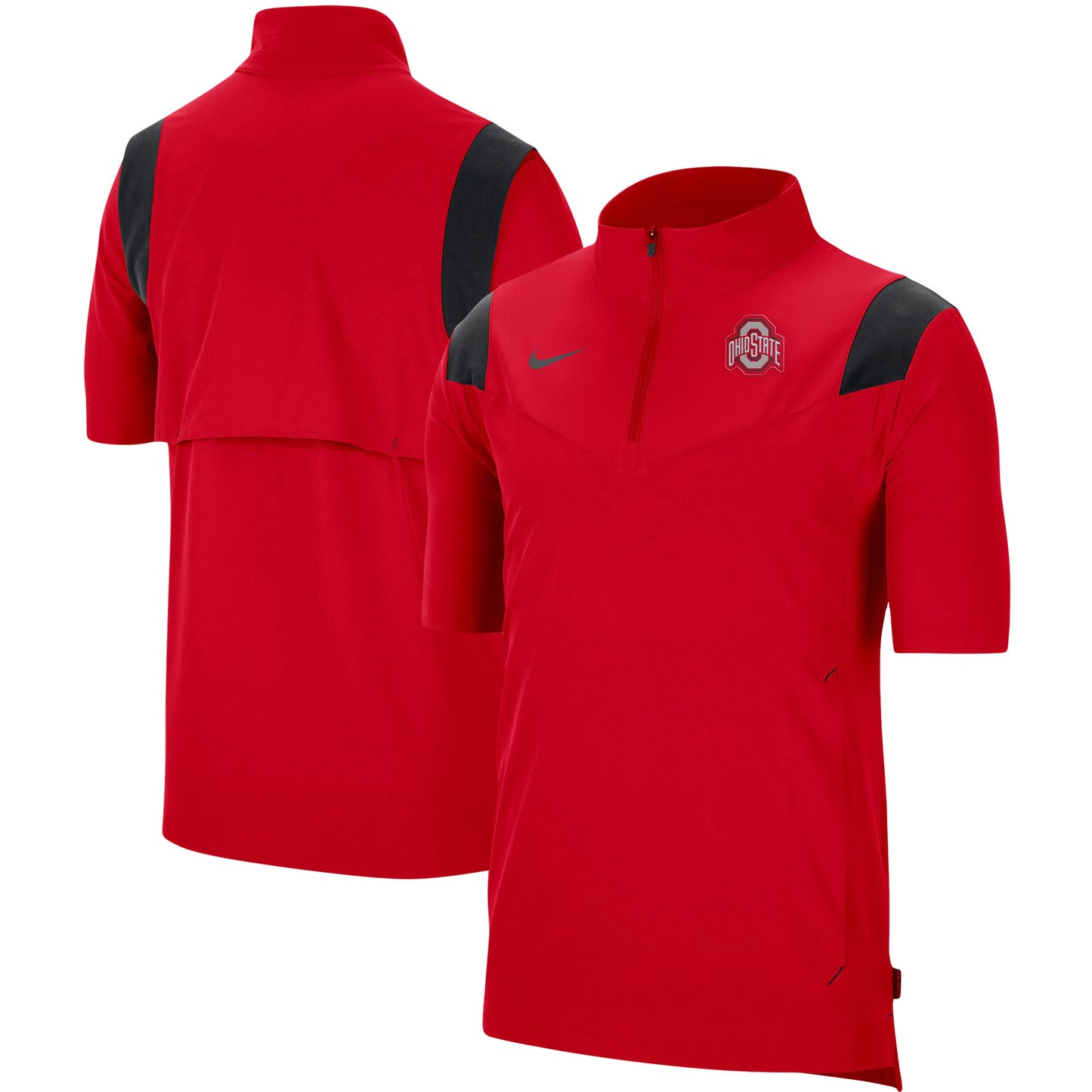 Men's Nike Scarlet Ohio State Buckeyes Coach Short Sleeve Quarter-Zip Jacket