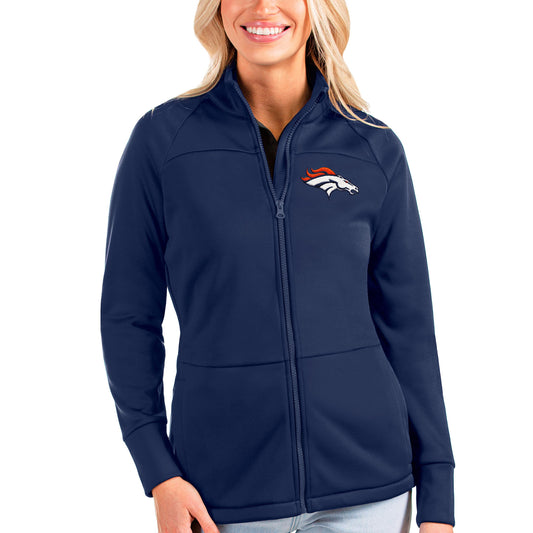 Women's Antigua Navy Denver Broncos Links Full-Zip Golf Jacket