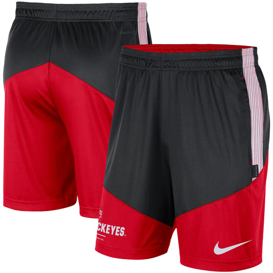 Men's Nike Black/Scarlet Ohio State Buckeyes Team Performance Knit Shorts