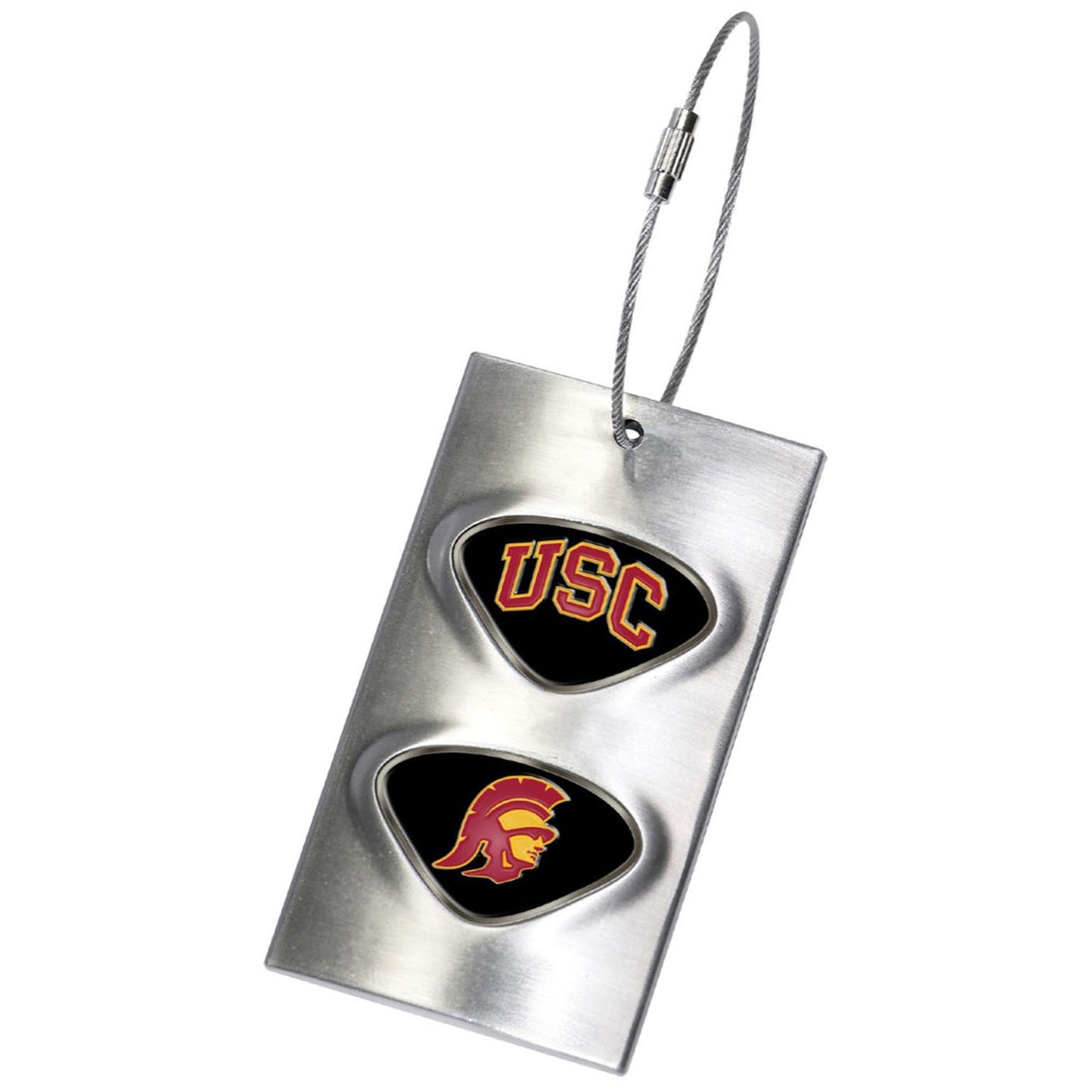 Silver USC Trojans Bag Tag