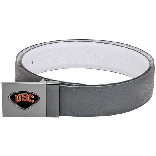 Gray USC Trojans Reversible Leather Belt