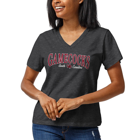 Women's League Collegiate Wear Black South Carolina Gamecocks Intramural Boyfriend V-Neck T-Shirt