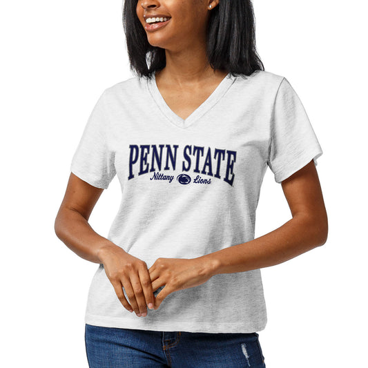 Women's League Collegiate Wear White Penn State Nittany Lions Intramural Boyfriend V-Neck T-Shirt