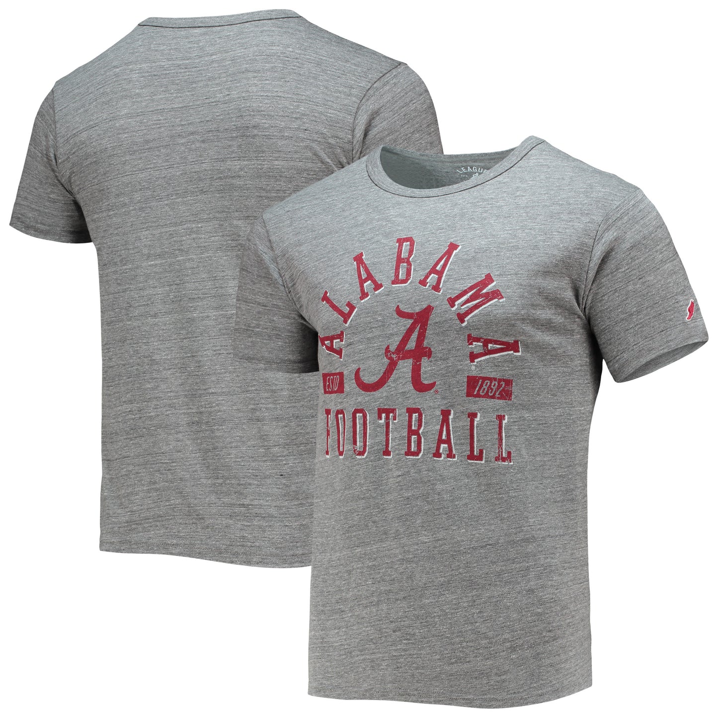 Men's League Collegiate Wear Heathered Gray Alabama Crimson Tide Football Focus Victory Falls Tri-Blend T-Shirt