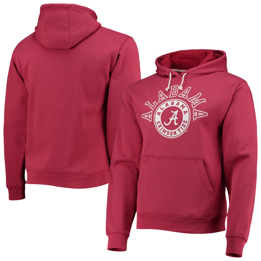Men's League Collegiate Wear Crimson Alabama Crimson Tide Seal Neuvo Essential Fleece Pullover Hoodie