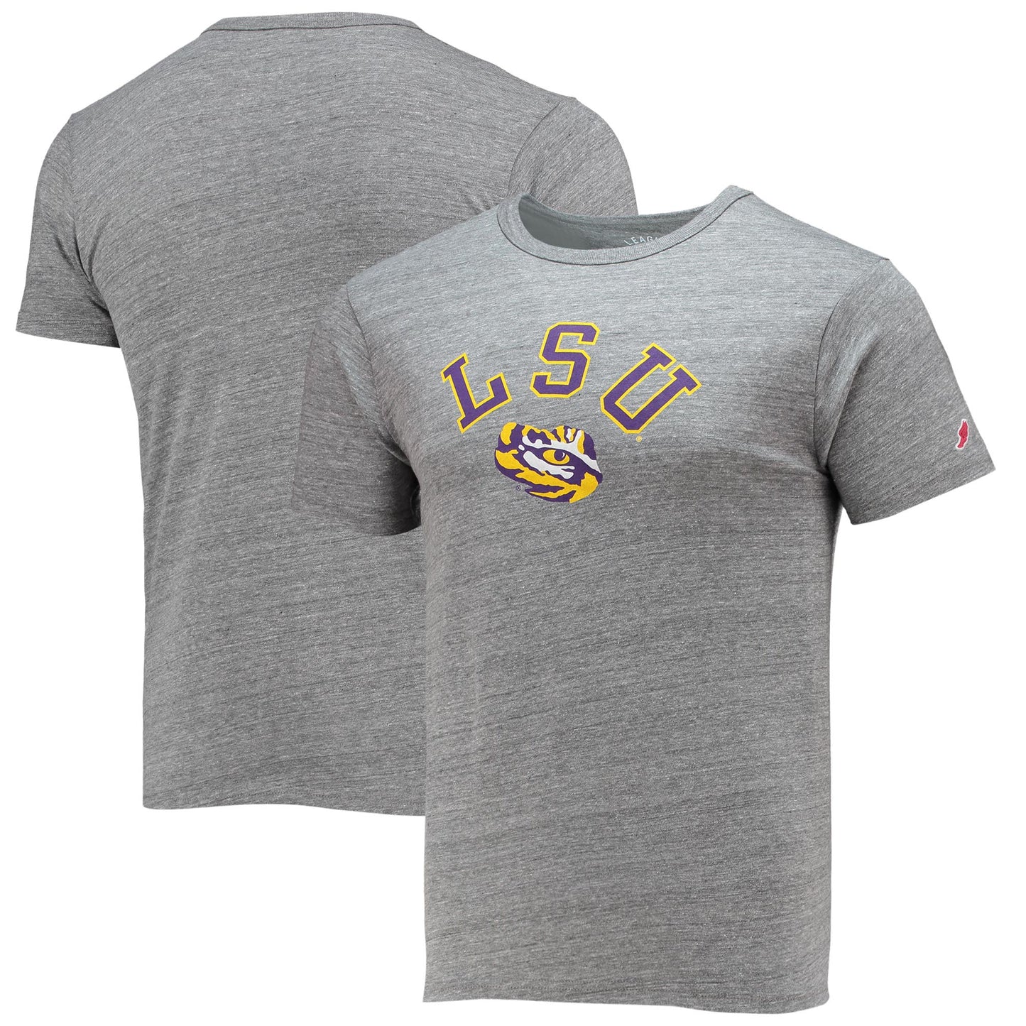 Men's League Collegiate Wear Heathered Gray LSU Tigers Tide Seal Nuevo Victory Falls Tri-Blend T-Shirt