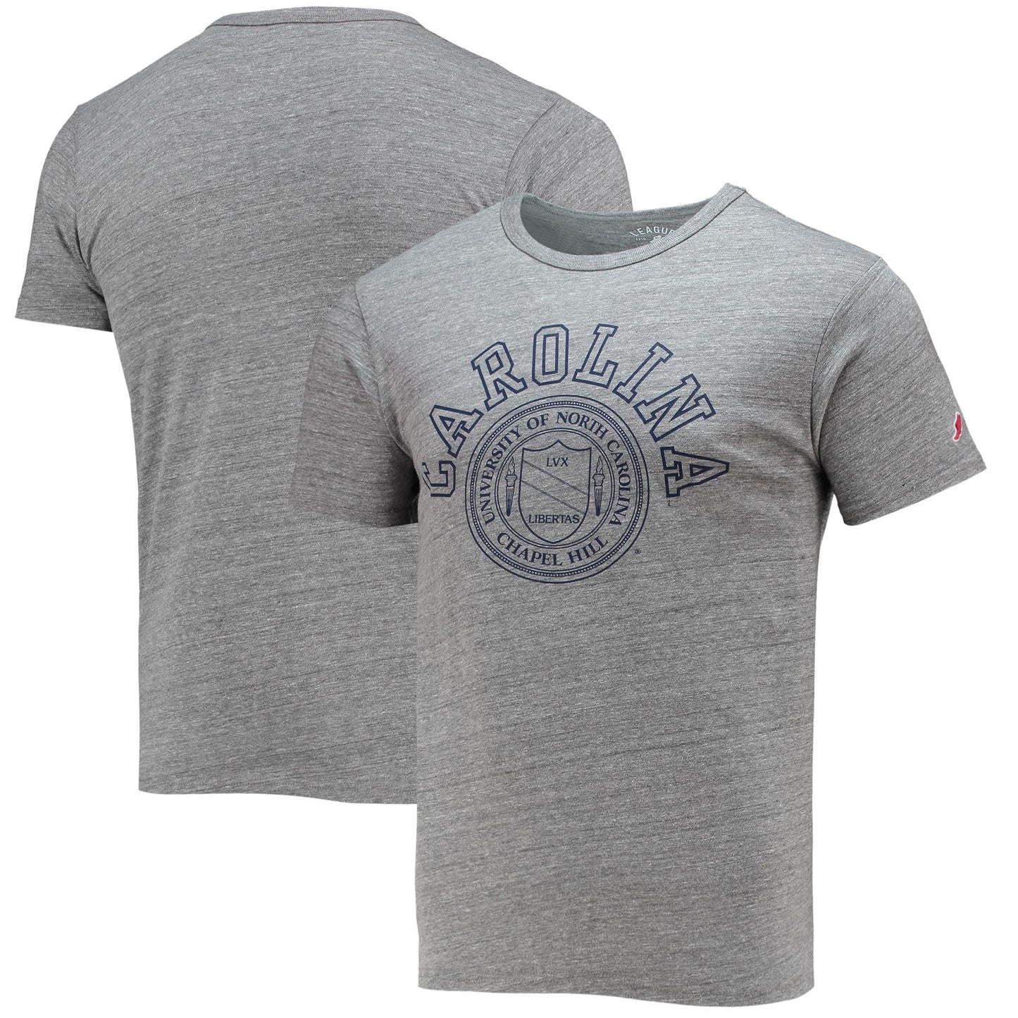 Men's League Collegiate Wear Heathered Gray North Carolina Tar Heels Tide Seal Nuevo Victory Falls Tri-Blend T-Shirt