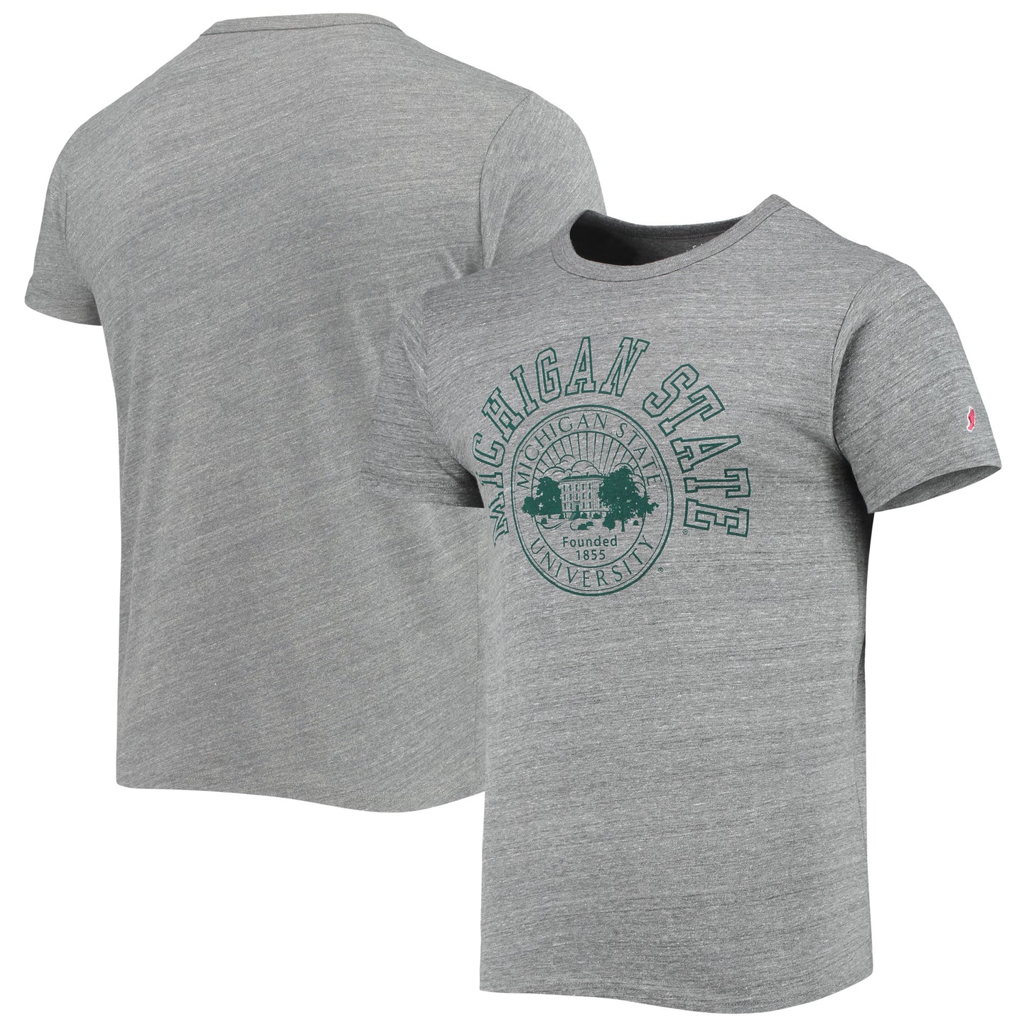 Men's League Collegiate Wear Heathered Gray Michigan State Spartans Tide Seal Nuevo Victory Falls Tri-Blend T-Shirt