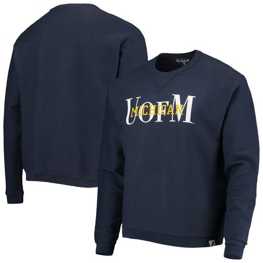 Men's League Collegiate Wear Navy Michigan Wolverines Timber Pullover Sweatshirt