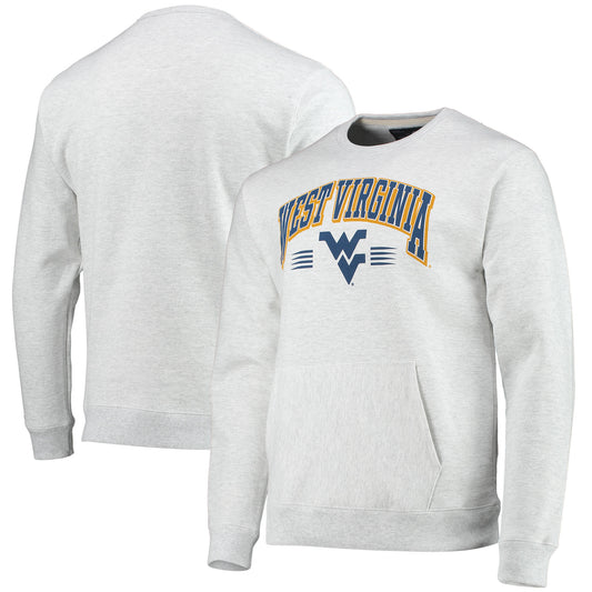 Men's League Collegiate Wear Heathered Gray West Virginia Mountaineers Upperclassman Pocket Pullover Sweatshirt