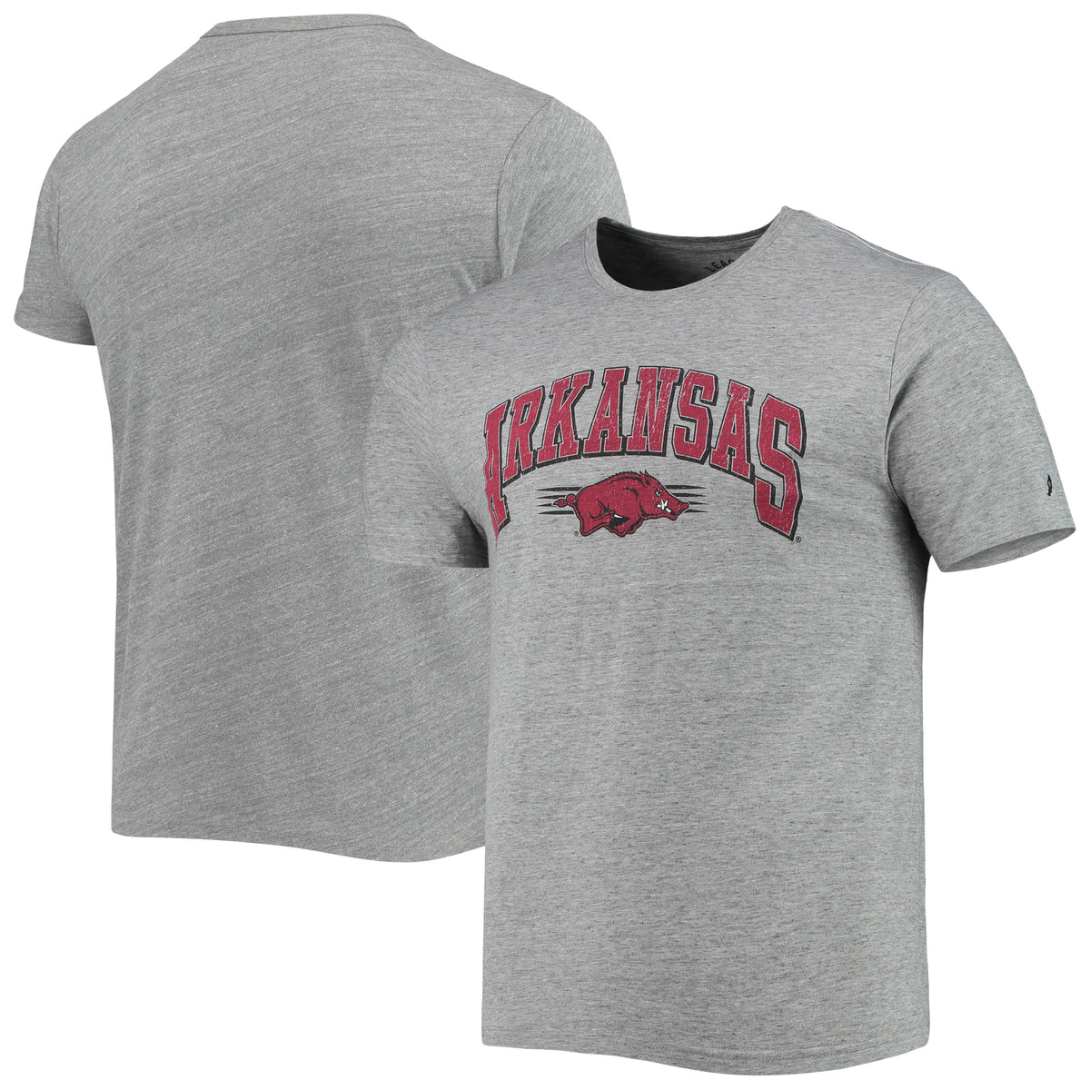 Men's League Collegiate Wear Heathered Gray Arkansas Razorbacks Upperclassman Reclaim Recycled Jersey T-Shirt