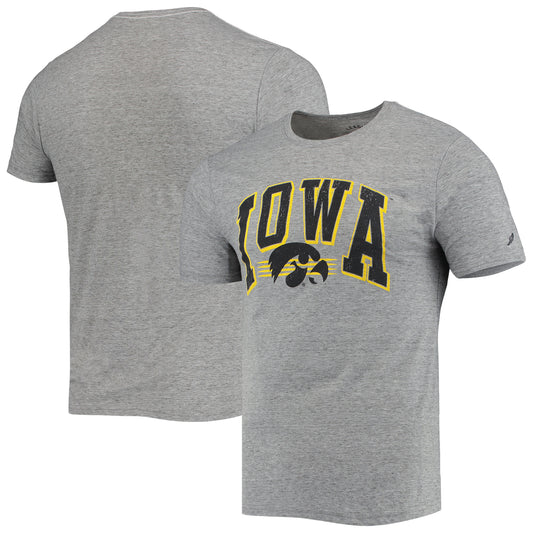 Men's League Collegiate Wear Heathered Gray Iowa Hawkeyes Upperclassman Reclaim Recycled Jersey T-Shirt