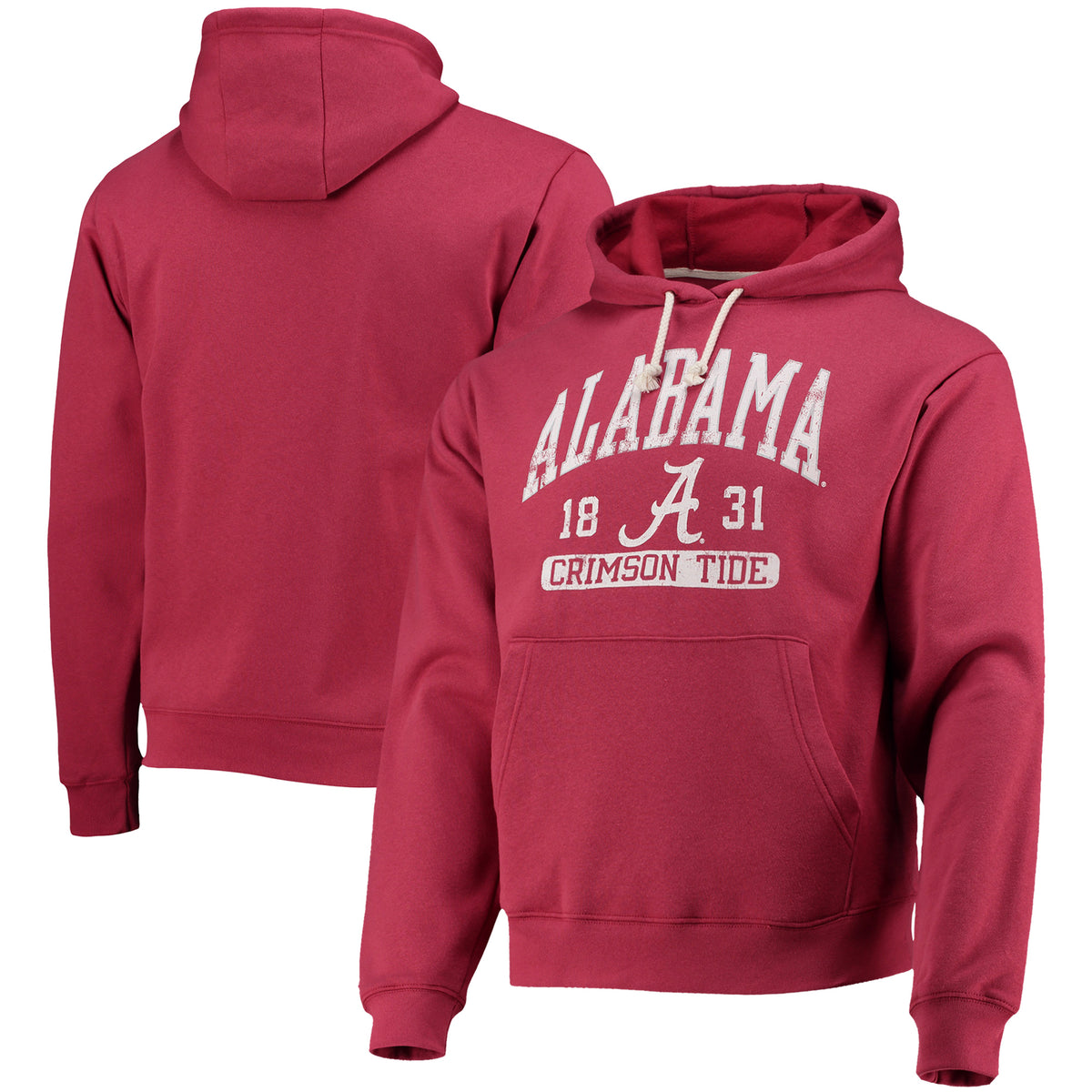 Men's League Collegiate Wear Crimson Alabama Crimson Tide Volume Up Essential Fleece Pullover Hoodie