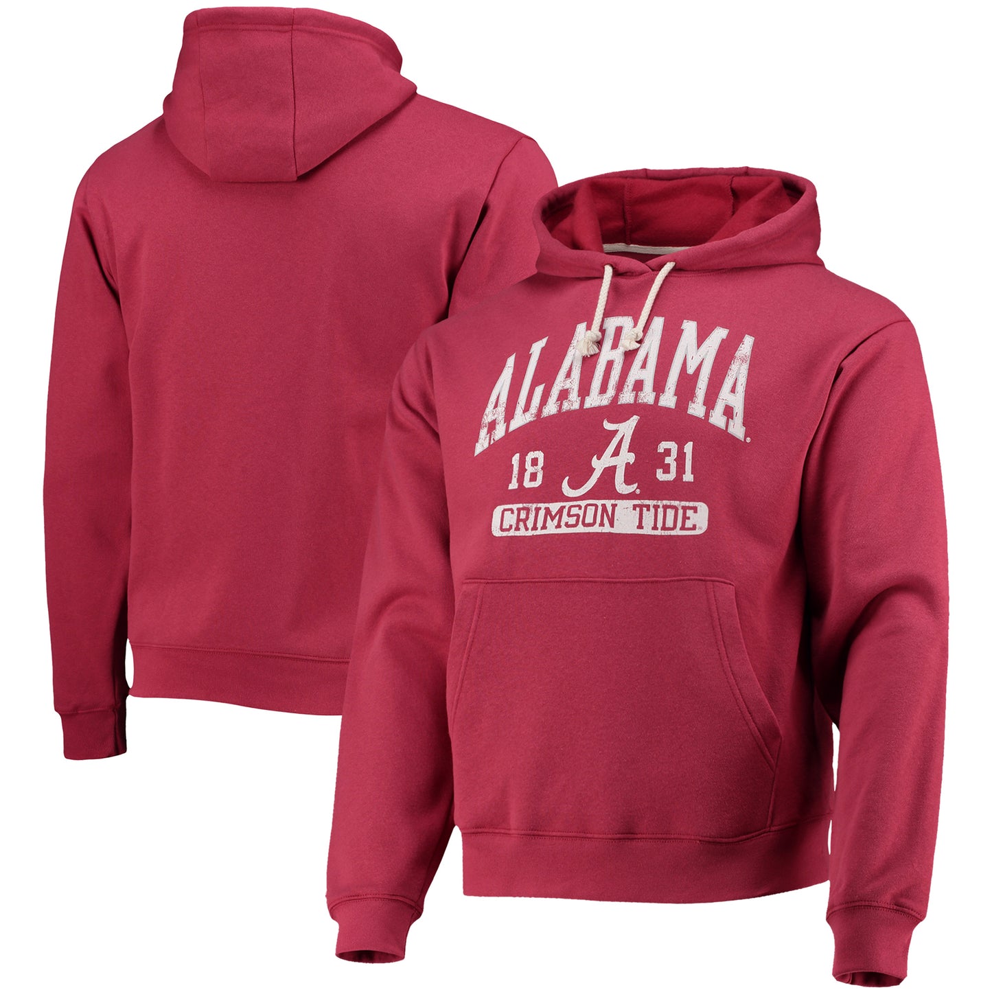 Men's League Collegiate Wear Crimson Alabama Crimson Tide Volume Up Essential Fleece Pullover Hoodie