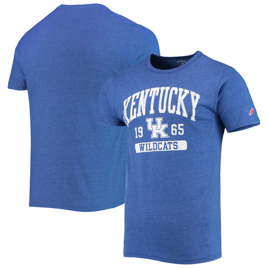 Men's League Collegiate Wear Heathered Royal Kentucky Wildcats Volume Up Victory Falls Tri-Blend T-Shirt