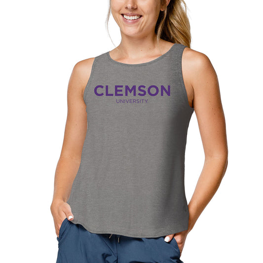 Women's League Collegiate Wear Charcoal Clemson Tigers Tri-Flex Trapeze Tank Top