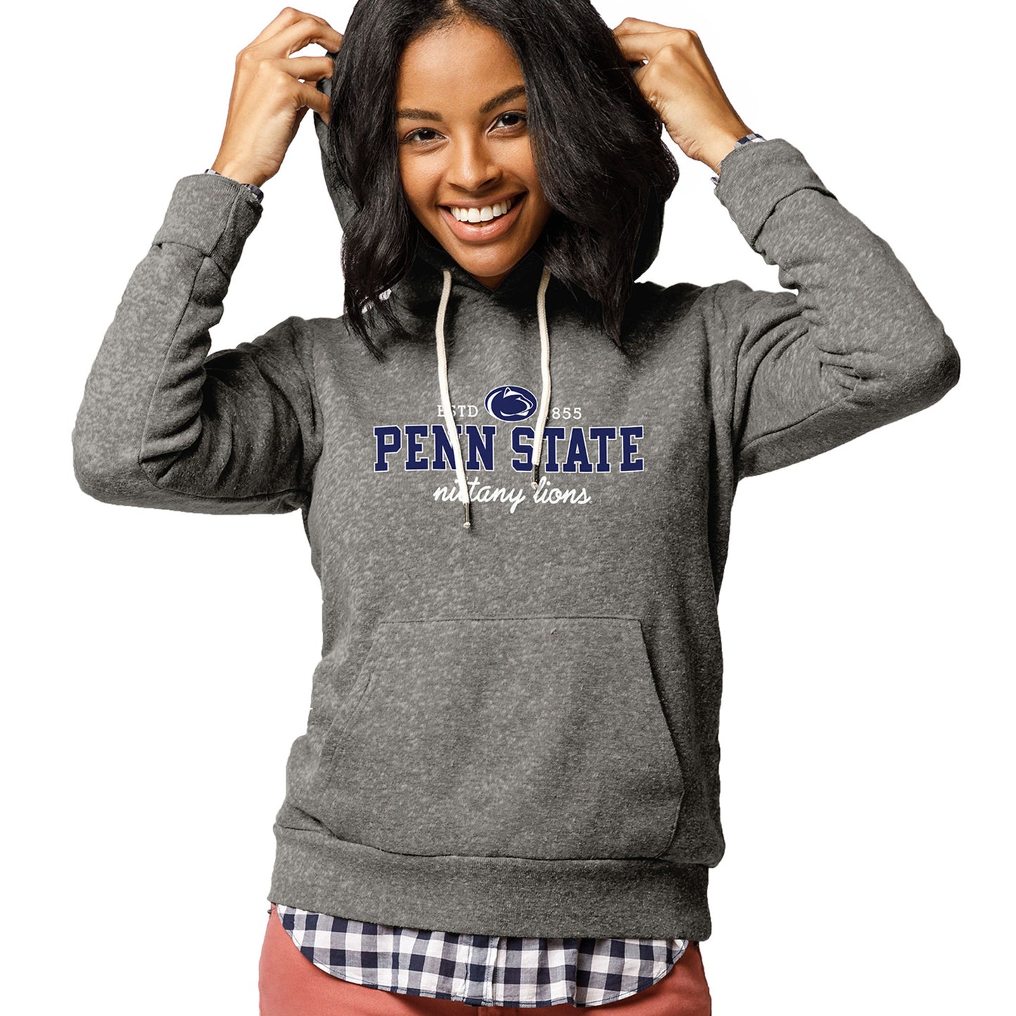 Women's League Collegiate Wear Heathered Gray Penn State Nittany Lions Victory Springs Pullover Hoodie