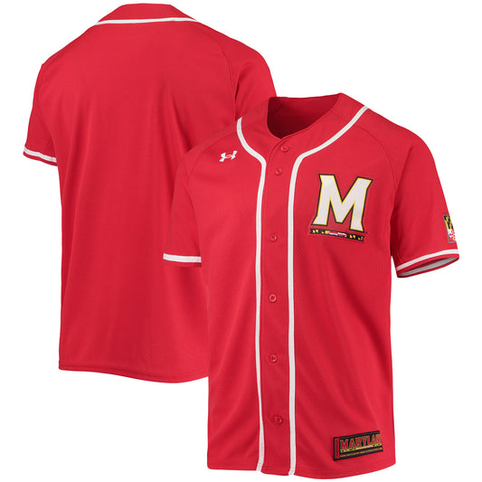 Men's Under Armour Red Maryland Terrapins Replica Baseball Jersey