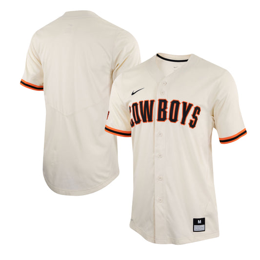 Men's Nike Cream Oklahoma State Cowboys Replica Baseball Jersey