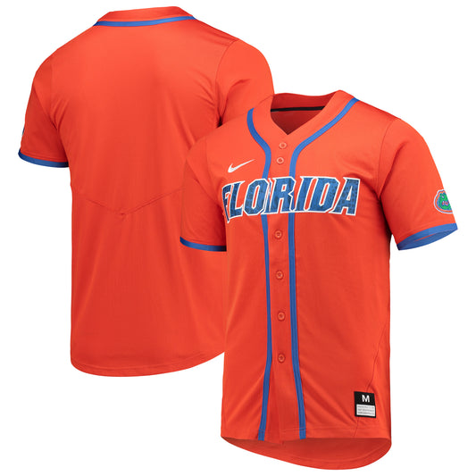 Men's Nike Orange Florida Gators Full-Button Replica Baseball Jersey