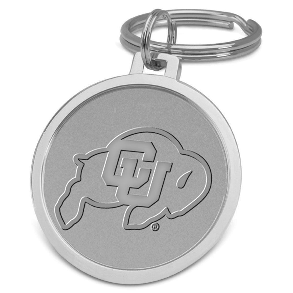 Silver Colorado Buffaloes Team Logo Split-Wire Key Ring