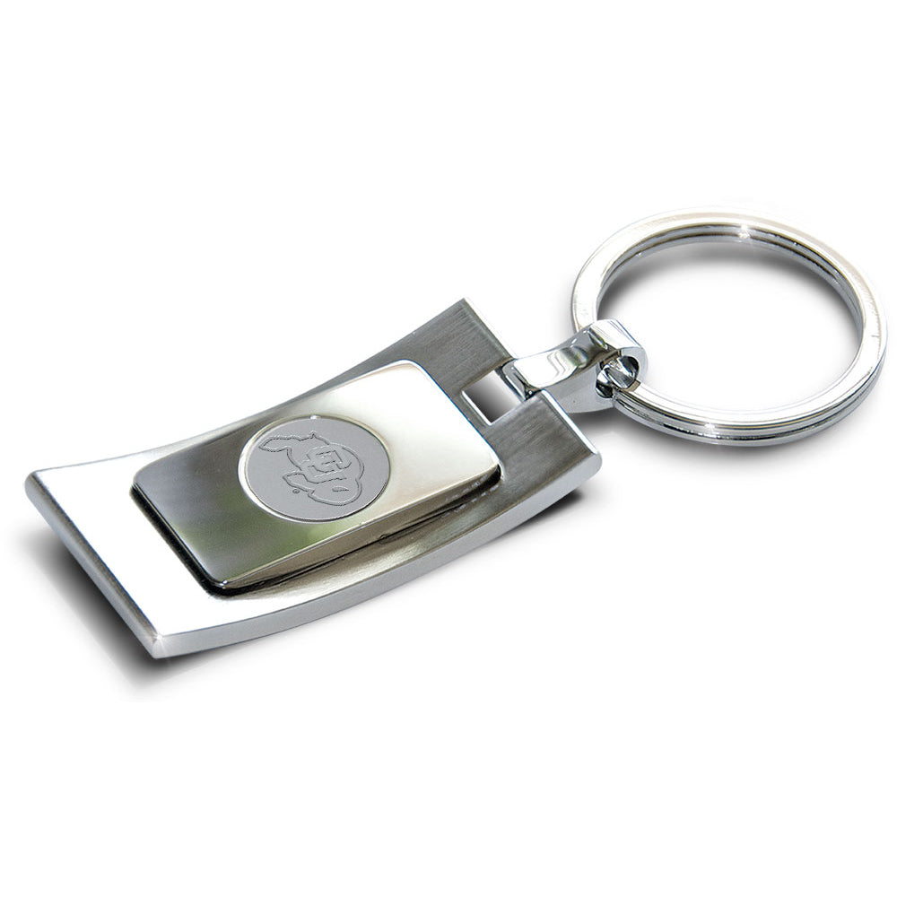 Silver Colorado Buffaloes Team Logo Curve Key Ring