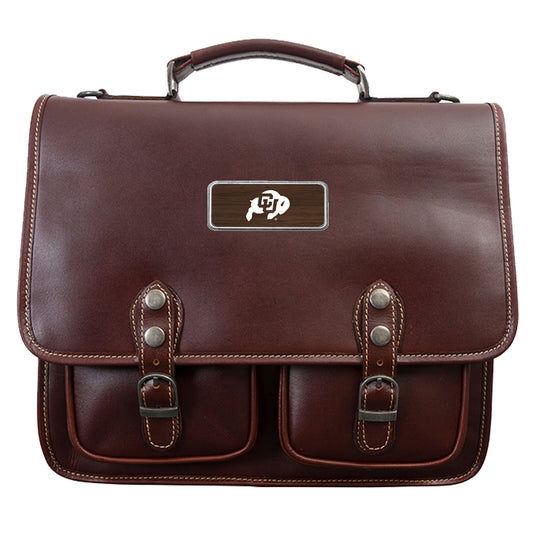 Brown Colorado Buffaloes Logo Plate Sabino Canyon Briefcase