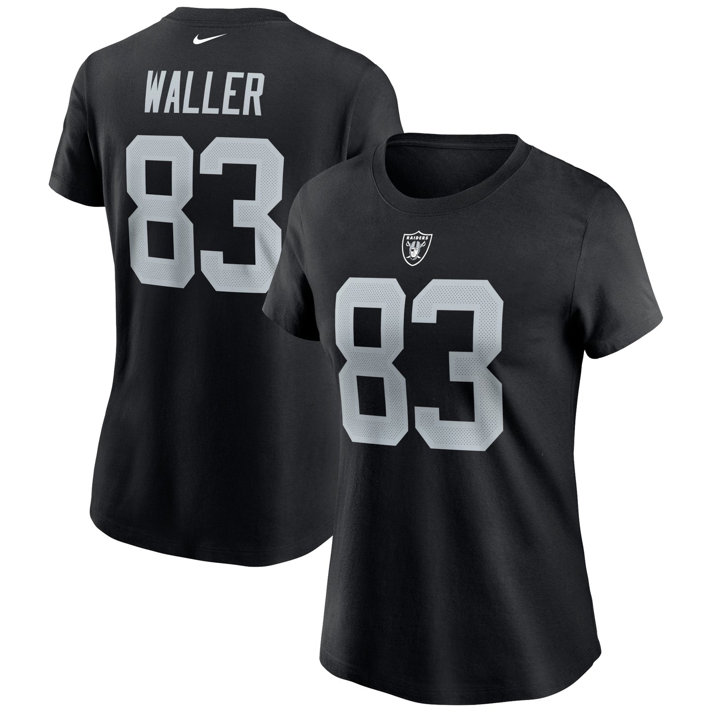 Women's Nike Darren Waller Black Las Vegas Raiders Name & Number T-Shirt